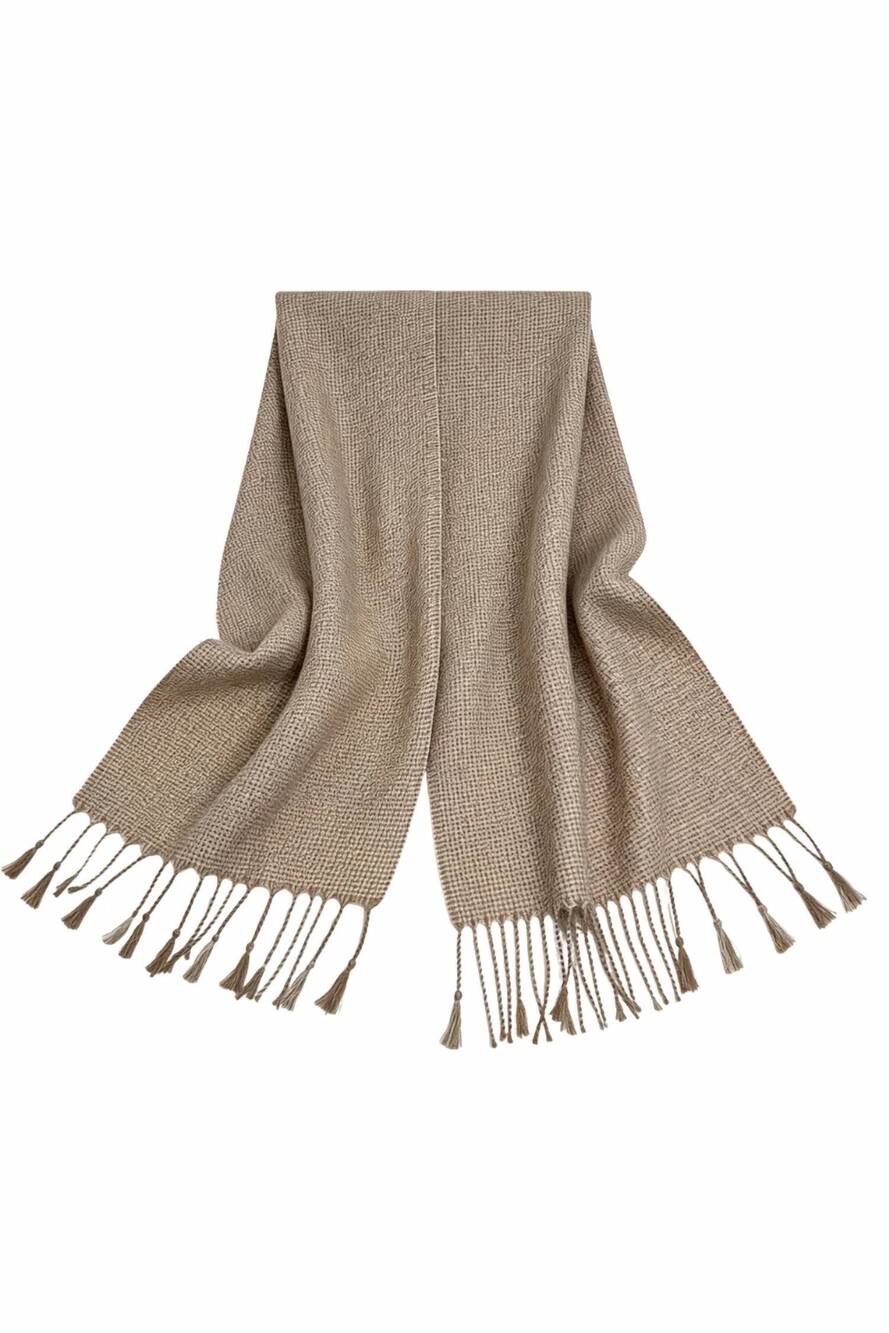 NEW BRUNELLO CUCINELLI women's nomade throw blanket in hazelnut shade